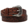 thumbnail image 2 of 44  Western 1-3/4" Tapered Floral Tooled Full-Grain Brown Leather Belt 26RS04T, 2 of 2