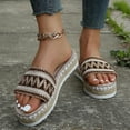 thumbnail image 3 of WIZUTIZ Shower Sandals Women Walking Comfort Athletic House Shoes for Women Summer BOHO Jeweled Shiny Shower Shoes Platform Heels Sandals Knitted BOHO Beach Slide Sandals Indoor Sandals Gifts for Her, 3 of 6