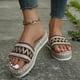 thumbnail image 4 of Amzcrzy Zapatos de mujer,Zapatos de mujer,Zapatillas de mujer, Sandalias de estilo étnico para mujer, suela gruesa, con boca de pez, pantuflas de cuerda color caramelo Sandalias Mujer Zapatillas De C, 4 of 7