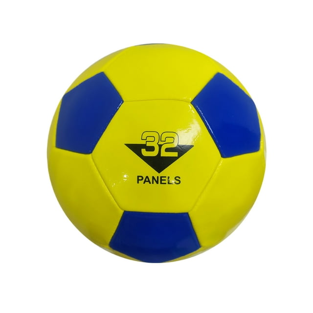Naiovety Balón de fútbol divertido al aire libre para niños y adultos La vejiga de goma de tamaño 5 brinda una retención de aire Deportes y aire libre Amarillo azul
