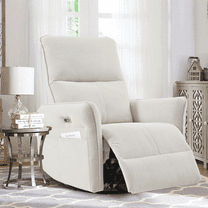 Oufan 270° Power Swivel Rocker Recliner, Comfortable Nursery Rocking Chair, Glider for Relaxation, Modern Swivel Recliner for Living Room, Home Theater Seating , Beige