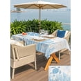 thumbnail image 5 of Outdoor Tablecloths with Umbrella Hole & Zipper, Blue Turtle Coastal 54x80 Inch Tablecloth Rectangle, Coral Summer Beach Nautical Ocean Blue Waterproof Table Cloth, Patio/Pool/Picnic Table Covers, 5 of 8