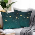 thumbnail image 2 of Waterproof Throw Pillow Covers Set of 2, 26x26 Inch Yellow Teal Star Decorative Pillowcases Outdoor Pillow Slip Cushion Covers Set for Couch Tent Elegant Sky Star Art, 2 of 7