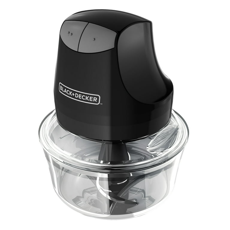 BLACK+DECKER 4-Cup Glass Bowl Electric Chopper, Black, EHC3002B 