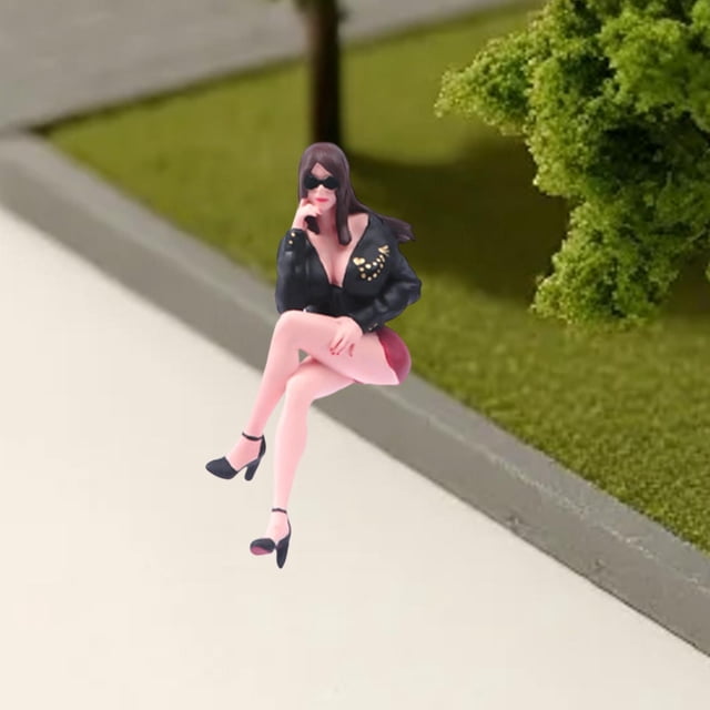 Figura de niña en miniatura pintada a mano, minicolección, diorama diminuto para accesorios de fotografía, micropaisajes, decoración, diseño, adorno. 1 64