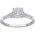 thumbnail image 3 of 1/5 Carat T.W. Round White Diamond Sterling Silver Bridal Set with Miracle Plate, 3 of 4