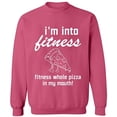 thumbnail image 2 of OXI Crewneck Sweatshirt - Whole Pizza In My Mouth, Basic Casual Sweatshirts for Men's and Women Fleece Sweatshirt Long Sleeve - Safety Pink Small, 2 of 2