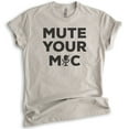 thumbnail image 1 of Mute Your Mic Shirt, Unisex Women's Men's Shirt, Quarantine Teacher Shirt, Distance Learning Teacher Shirt, Light Silk Gray, Large, 1 of 6