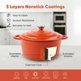 thumbnail image 5 of Hawsaiy 6 QT Enameled Cast Iron Dutch Oven with Lid, Nonstick Cookware for Baking, Roasting, Braising & Cooking, Dual Handles, Orange, 5 of 10