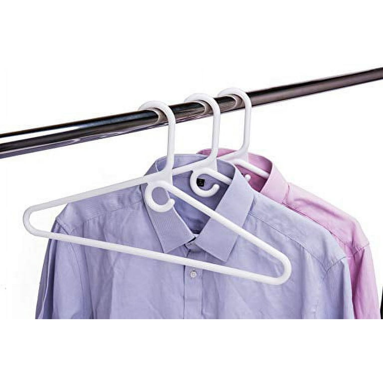 HOUSE DAY White Plastic Hangers 100 Pack, Plastic Clothes Hangers Space  Saving, Sturdy Clothing Notched Hangers, Heavy Duty Coat Hangers for  Closet