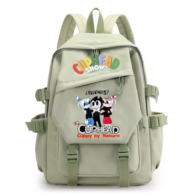 Mochila Cuphead de cartón para niñas y niños, mochila escolar de gran capacidad para ordenador portátil, mochila multifunción impermeable, mochila de Anime1 Deng Xun unisex
