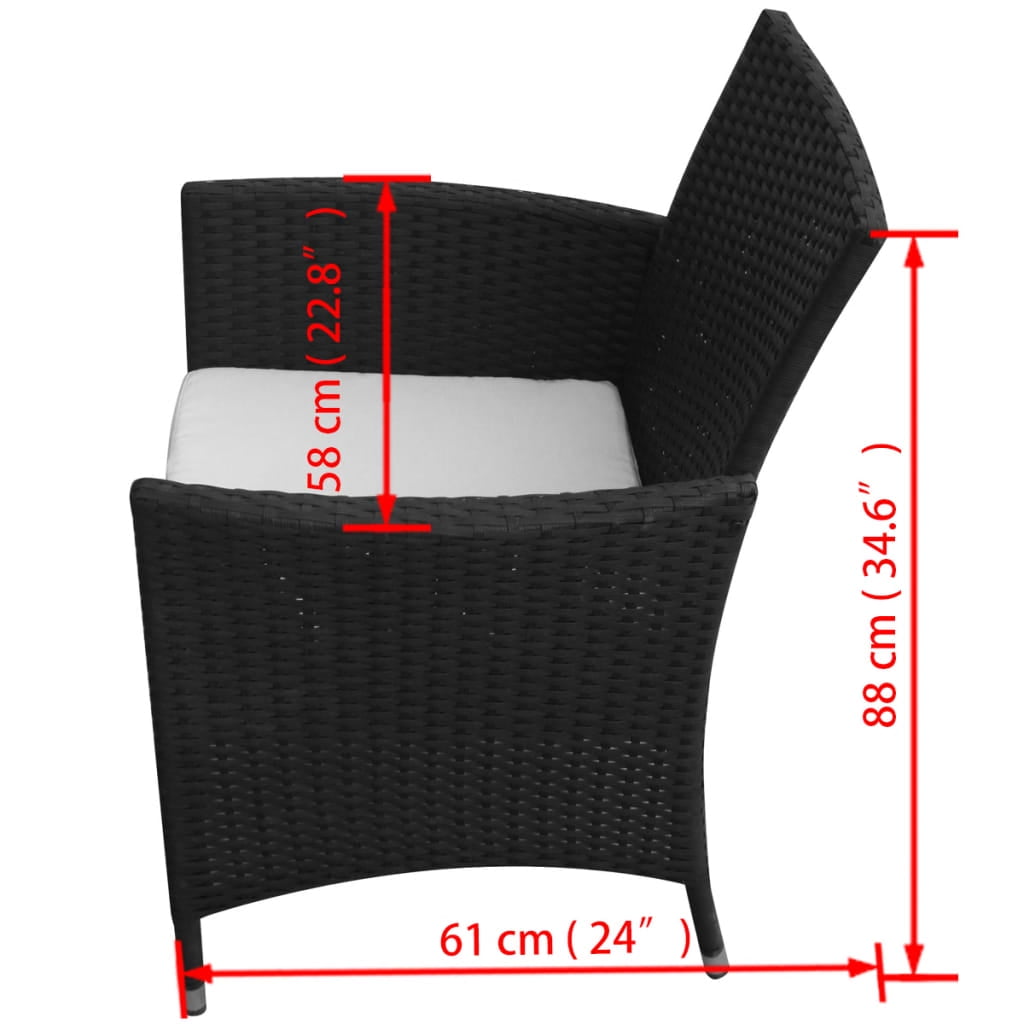 Kepooman Outdoor Patio Rattan Wicker Dining Set with Cushions & Glass Top Table, Set of 7, Black Kepooman Outdoor Patio Rattan Wicker Dining Set with Cushions & Glass Top Table, Set of 7, Black