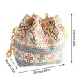 thumbnail image 2 of EnJoCho Canvas Bag Portable Bag One Shoulder Pearl Chain Women Bag Women Pearl Pendant Handbag Lady Ethnic Chain Purse Bucket Handbag Trendy Casual Crossbody Bags for Men Women Girl Boy, 2 of 8