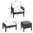 thumbnail image 2 of Gymax 5PCS Patio Set Sectional Rattan Wicker Furniture Set w/ Navy Cushion, 2 of 10