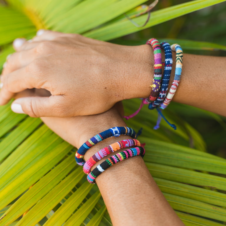 Pack of 6 Adjustable Wax String Bracelets | Costa Rica Style Bracelets | Handmade Adjustable Wax String Friendship Bracelets