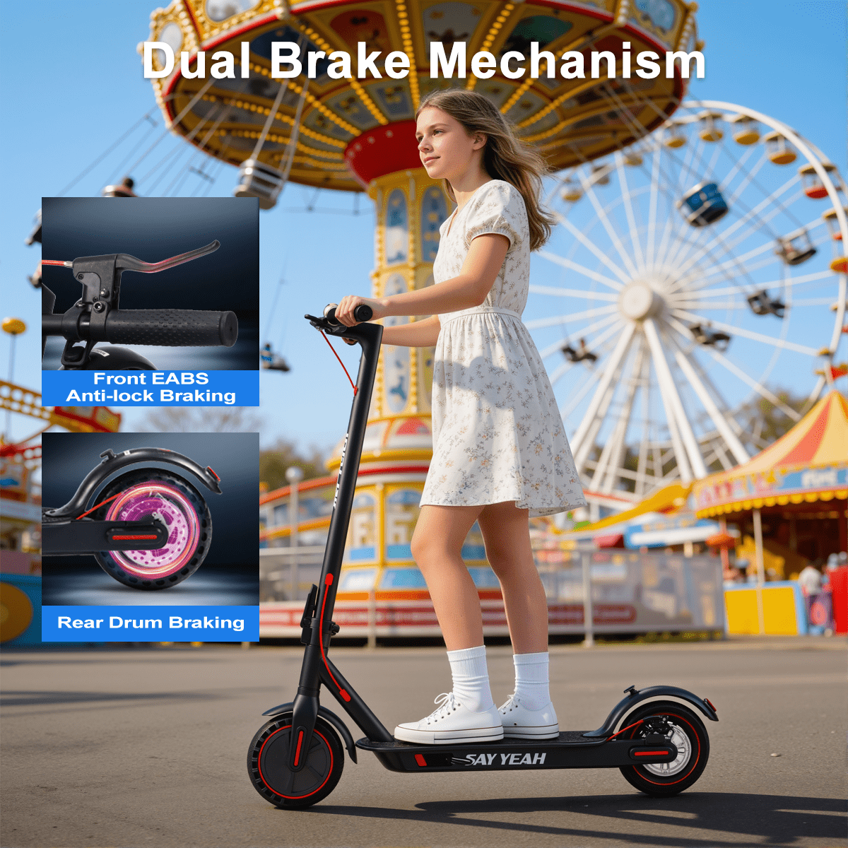 21 Miles Electric Scooter for Adults, 350W Motor, 19 MPH E-Scooter