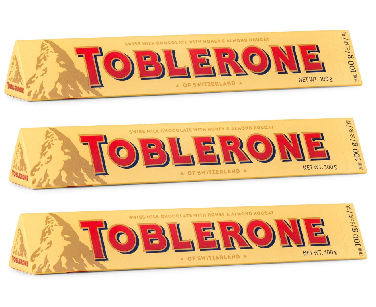 Toblerone Premium Solid Milk Chocolate Candy, 100g (3.52 oz.) - Walmart.com, image size:1320x1080
