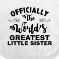 thumbnail image 4 of Inktastic Officially the World's Greatest Little Sister Girls Baby Bib, 4 of 4