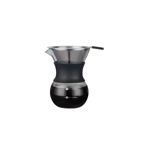 Bearachild Percolador de cafetera para el hogar, suministros de café de superficie lisa, diseño de mango, utensilios de cocina, hervidor de agua para Juegos de servir café y té 200ml con filtro Bearachild HA065475-01