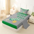 thumbnail image 2 of Castle Fairy Pickleball Print Twin Sheets 3pcs, Sport Checkered Paddle Pattern Bedding, Green Gray,1 Fitted Sheet, 1 Flat Sheet and 1 Pillowcase, 2 of 6