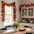 thumbnail image 7 of Halloween Sale Clearance!Fall Decorations for Home, Fall Artificial Maple Leaf Garland Thanksgiving With Pumpkins For Fireplace Mantel Door Decor, 7 of 7