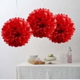 thumbnail image 3 of BalsaCircle 6 Pieces Red 10" Paper Pom Poms Balls Bridal Event Birthday Party Decorations, 3 of 5