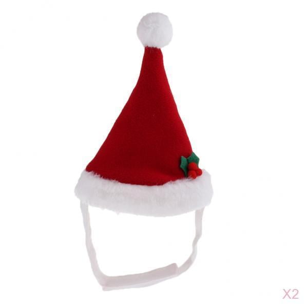 2 Uds Gorro De Papá Noel Para Mascotas Disfraz De Navidad Para Cachorro Gatito Gatos Peque?os Perros Sunnimix Sombrero de Navidad para mascotas