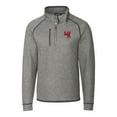 thumbnail image 2 of Men's Cutter & Buck Heather Gray Western Kentucky Hilltoppers Mainsail Sweater-Knit Big & Tall Half-Zip Pullover Jacket, 2 of 3