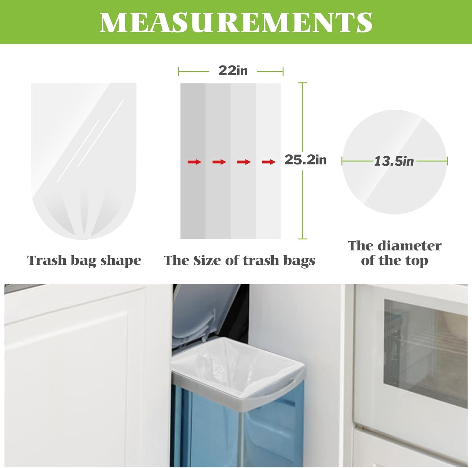 8 Gallon 200 Counts Unscented Medium Trash Bags,Fit 7,8,9,10 Gal Garbage Bags by , 30 Liter Thick Bathroom Can Bin Liners,Plastic for Home Office Kitchen, Clear