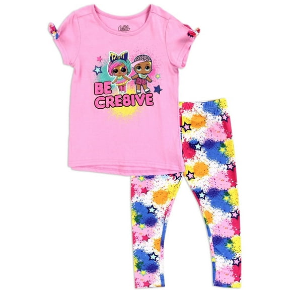 LOL Surprise Girls' Be Cre8tive T-Shirt and Leggings Set (Little Girls)
