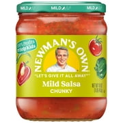 Newman's Own All Natural Chunky Mild Salsa, 16 oz Glass Jar