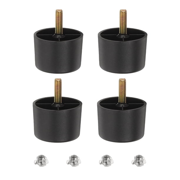 Patas de muebles redondas cónicas de plástico de 1.4 pulgadas, juego de 4 patas de repuesto para sofá con pernos de colgar M8