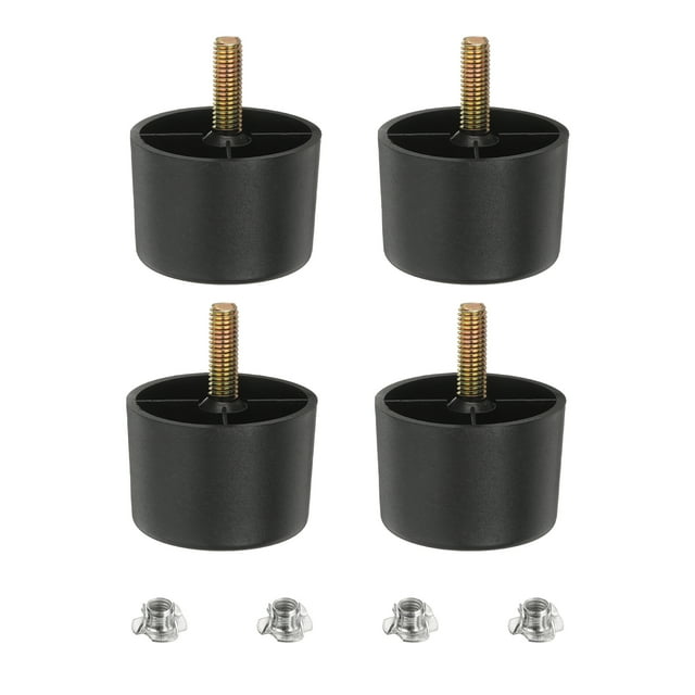 Patas de muebles redondas cónicas de plástico de 1.4 pulgadas, juego de 4 patas de repuesto para sofá con pernos de colgar M8
