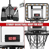 Portable Adjustable Height Basketball Hoop with Scoreboard for Kids, Indoor/Outdoor