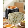 thumbnail image 5 of Boho Style Toaster Cover 4 Slice, Yellow White Flowers Bee Leaves Bread Maker Cover Toaster Dust Cover with Pockets, Dust-Proof Cover for Kitchen Small Appliance 12x11x8in, 5 of 5