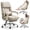 Beige, variant on EMIAH Office Chair with Foot Rest, Ergonomic Executive Office Chair with Arms, Reclining High Back PU Leather Comfy Swivel Computer Desk Chairs with Wheels and Lumbar Support for Home Office, Black