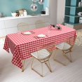 thumbnail image 4 of Costway Polyester Tablecloth Rectangle Table Buffalo Plaid Table Cover 60'' X 126'' Set of 10 Red, 4 of 10