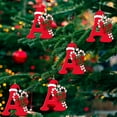 thumbnail image 2 of Personalized Christmas Ornaments, Acrylic Custom Monogram Ornament - Up to 26 Letters - Red Initial with Santa Hat & Candy Cane Christmas Ornaments, Hanging Xmas Ornament, 2 of 5