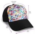 thumbnail image 2 of Naloa Colorful Watercolor Dots Adult adjustable Print Baseball Hat, Patchwork curved brim baseball capfor Men and Women, One Size, 2 of 5