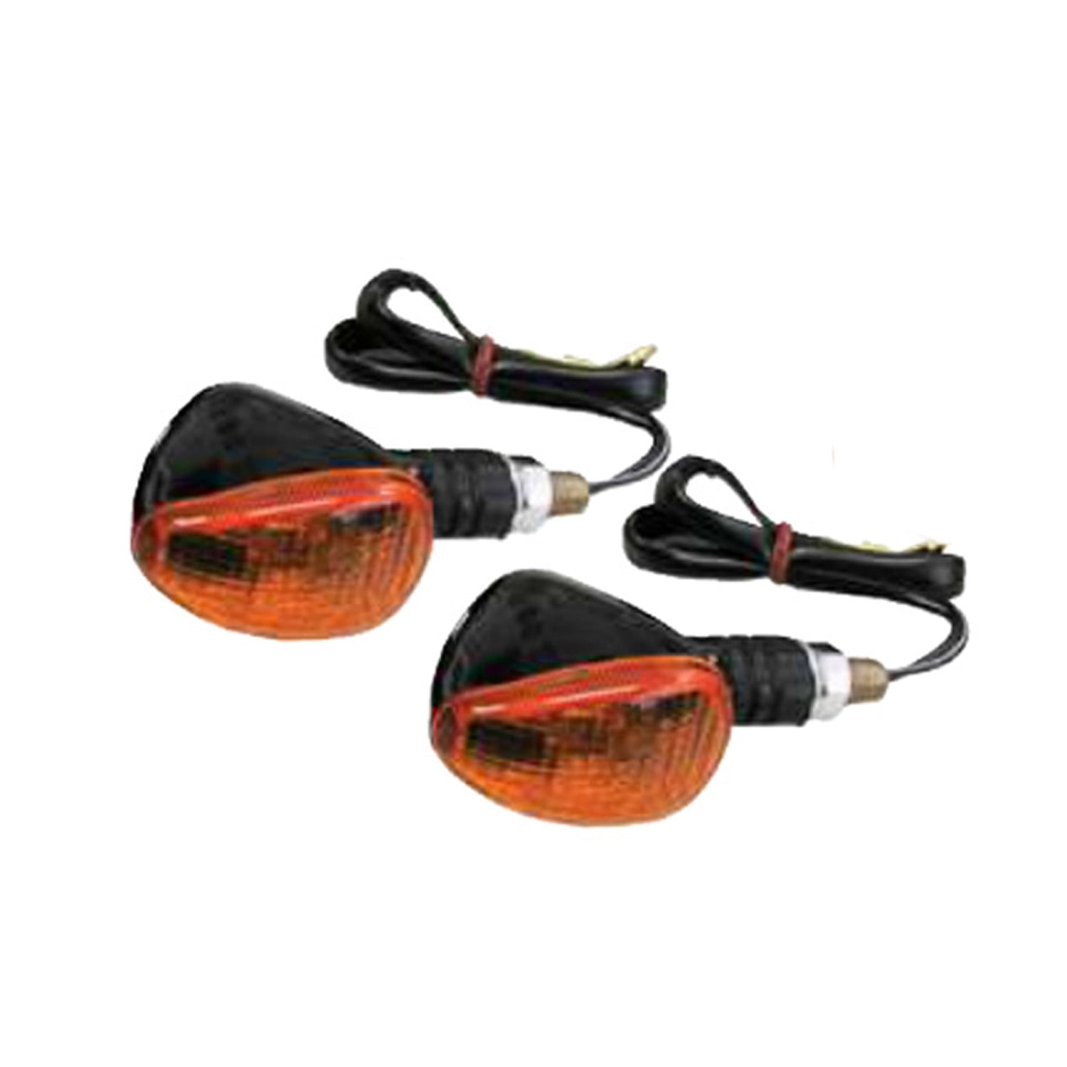 New Motorcycle Compact Universal Front Black Turn Signal Kit, 126762