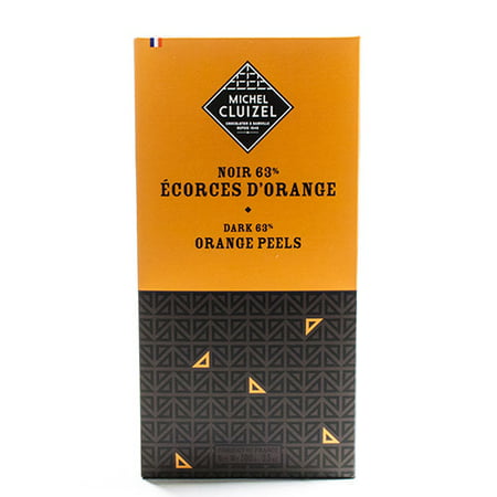 Michel Cluizel Chocolate Bar - Noir with Candied Orange Peel 60% (70 (Best Candied Orange Peel)