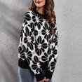 thumbnail image 5 of Women's Floral Print Crew Neck Sweater 2023 Fall Winter Long Sleeve Knitted Pullover Sweater Jumper Tops Loose Blouse, 5 of 8
