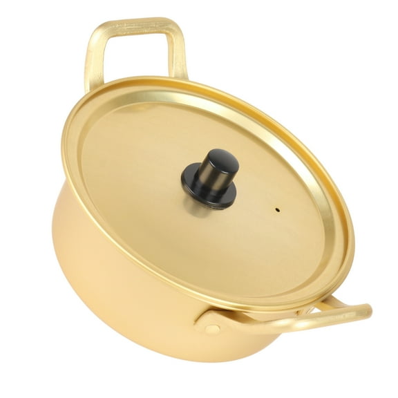 Korean Ramen Noodle Pot Korean Yellow Aluminum Stockpot Instant Noodles Pot (16cm)