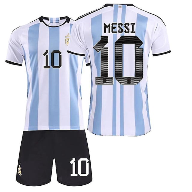 Camiseta de fútbol de Argentina de la Copa Mundial de 2022, camiseta de fútbol de casa de Messi, trajes de entrenamiento-Messi 10-22(125-130cm) BmatwkZeng Bmatwk Jersey