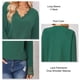 thumbnail image 5 of Pure Color Shirts, Stylish Loose Fit Lace Patchwork V Neck Shirts  For Vacation ANGGREK Celadón S, 5 of 6