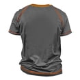 thumbnail image 3 of Men's Raglan T-shirt Retro Short Sleeve Round Neck Letter Printing Tops 3XL, 3 of 3