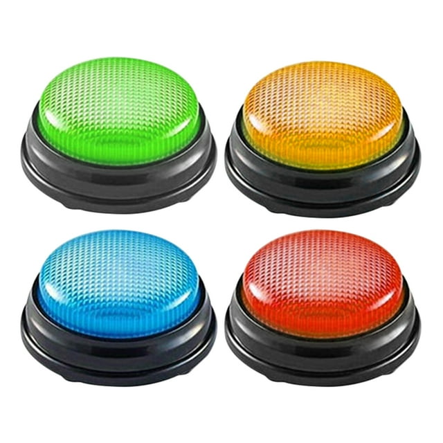 ColoMX 4 Uds respuesta zumbadores botón respuesta zumbadores juego mostrar botón zumbador aula zumbadores para oficina mascota doméstica botones juguete de entrenamiento