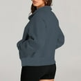 thumbnail image 6 of gakvbuo Quarter Zip Up Pullover Sweatshirts for Women Half Zipper Cropped Pullover Hoodies Fleece Winter Clothes 2023 Outfits Stand Collar Sweater Coat fall outfits for women 2024, 6 of 7