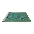 thumbnail image 2 of Ahgly Company Machine Washable Indoor Square Oriental Turquoise Blue Traditional Area Rugs, 5' Square, 2 of 4