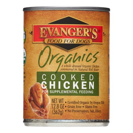Evangers 100% Chicken - (12 Pack) Evanger's Organics Grain-Free Cooked Chicken Recipe Wet Dog Food, 13 Oz, 12 Ct